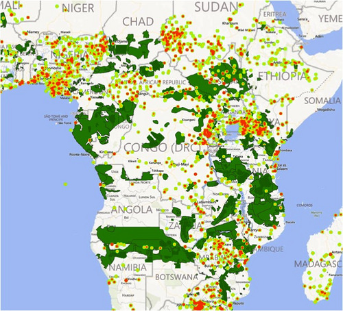 Continent-wide look at violent incidents mapped over elephant ranges.