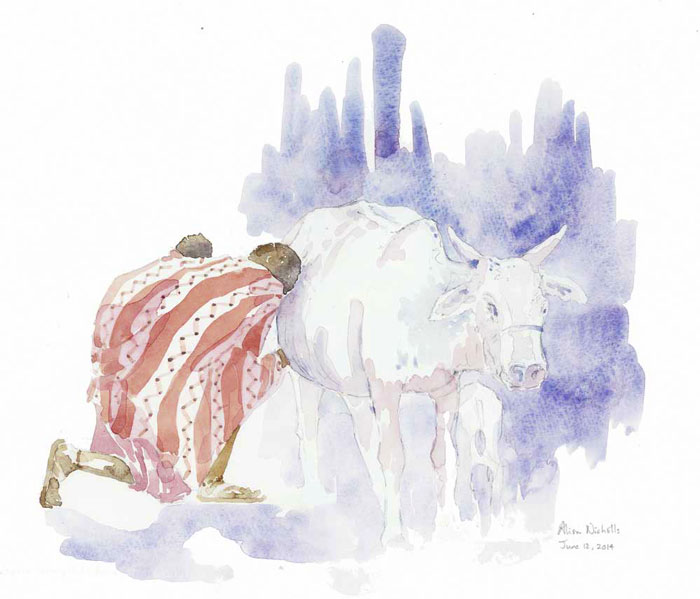 Mother's Milk field sketch 11x14” pencil & watercolor by Alison Nicholls 