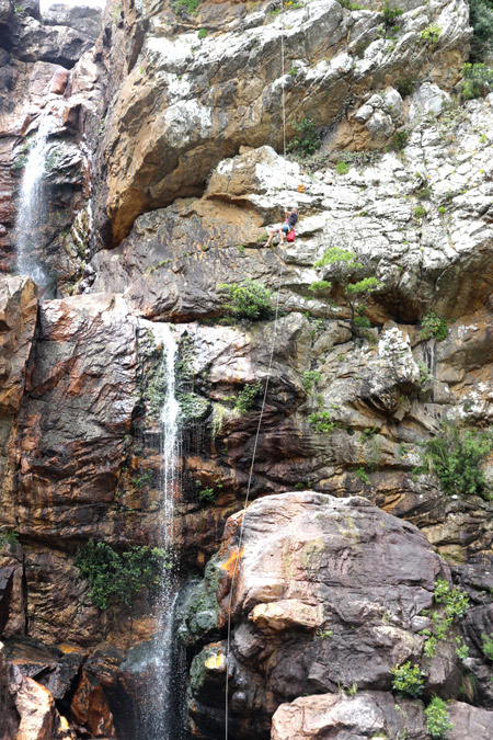Abseiling from Thunder Falls