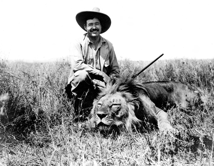 Ernest Hemingway on safari in 1934