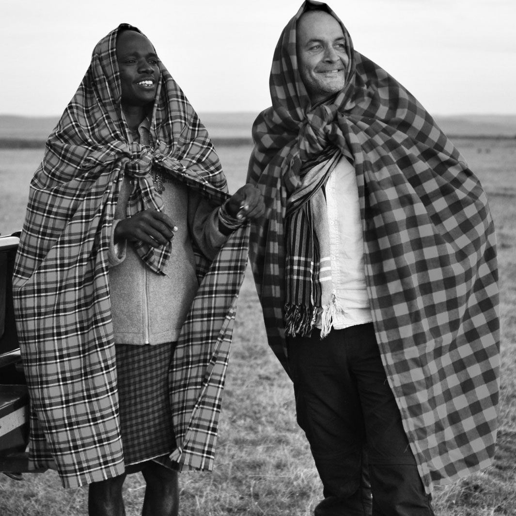 Anton Crone (right) in Naboisho, Kenya