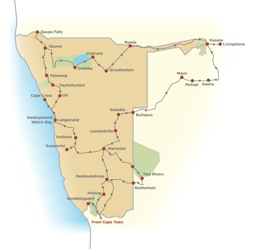 Gondwana Lodges Namibia Map I Love Namibia - Africa Geographic