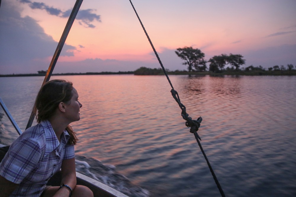 Relaxing on a boat cruise along the Chobe River