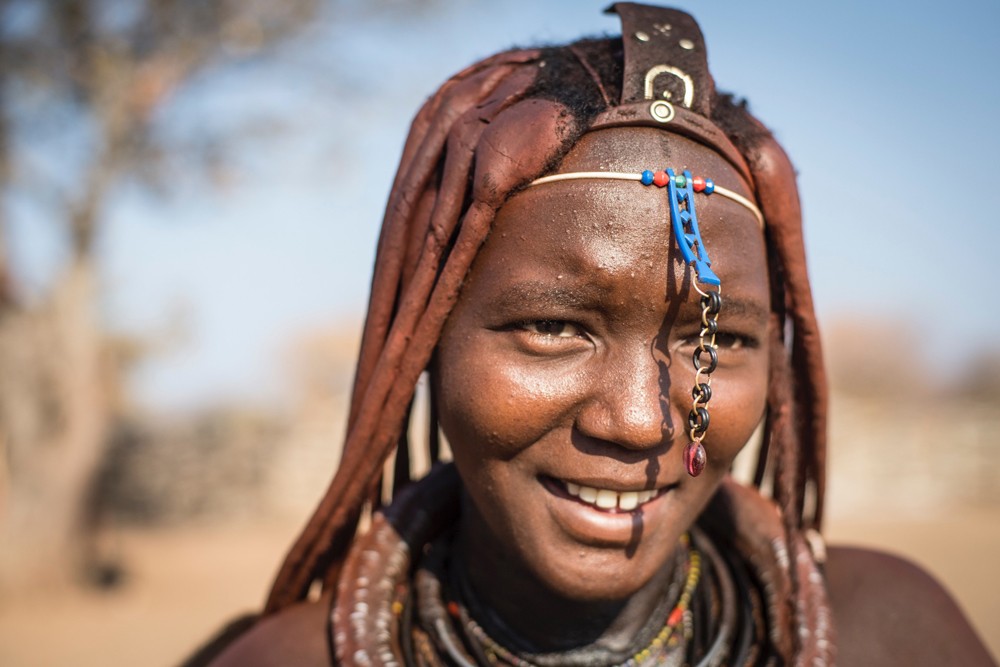 A young Himba woman in northern Namibia