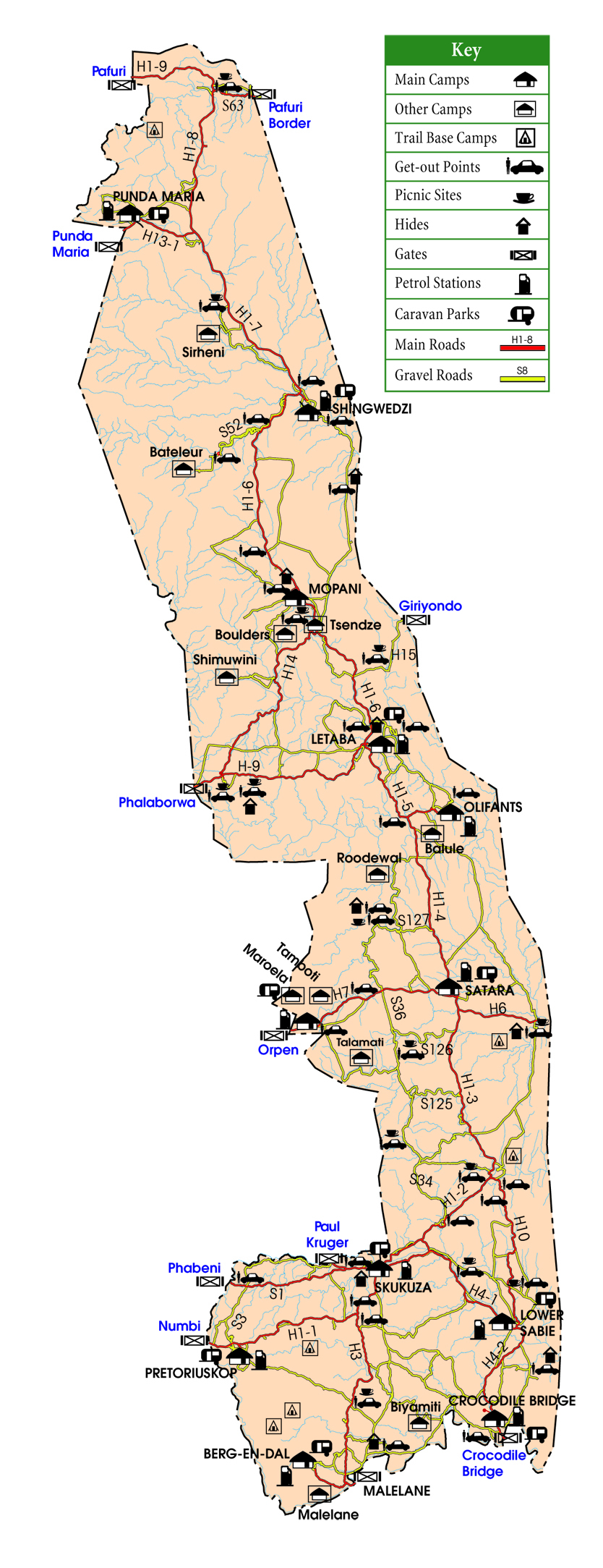 Map of Kruger National Park ©SANParks