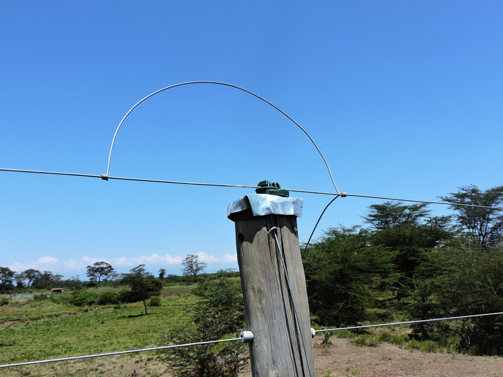 The electric fence surrounding Ol Pejeta