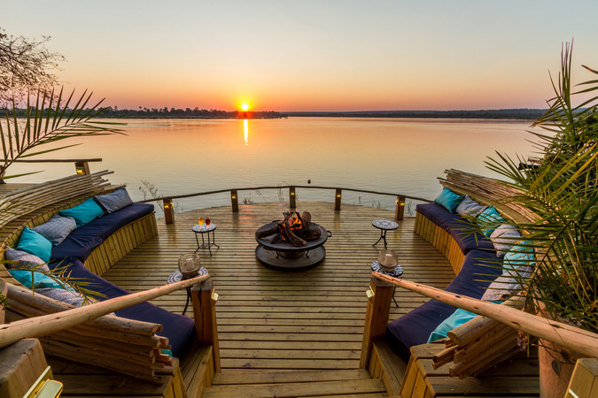 Tongabezi Lodge, Zambia, river, sunset