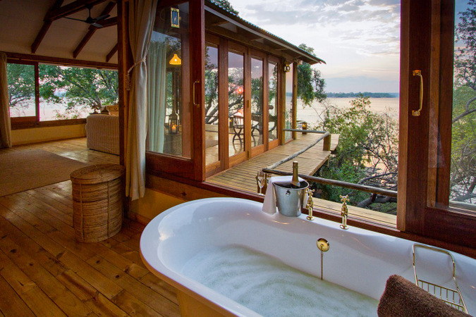 Tongabezi Lodge, Zambia, bath