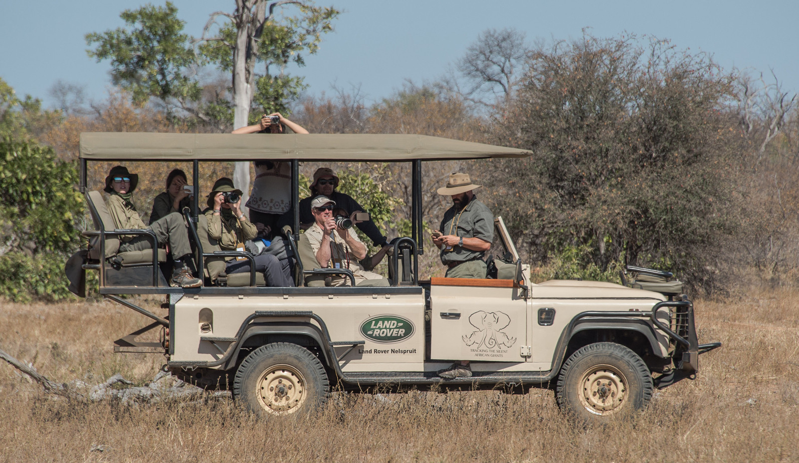Animal spotting from a safari vehicle