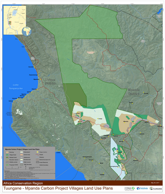 Map of south-western Tanzania