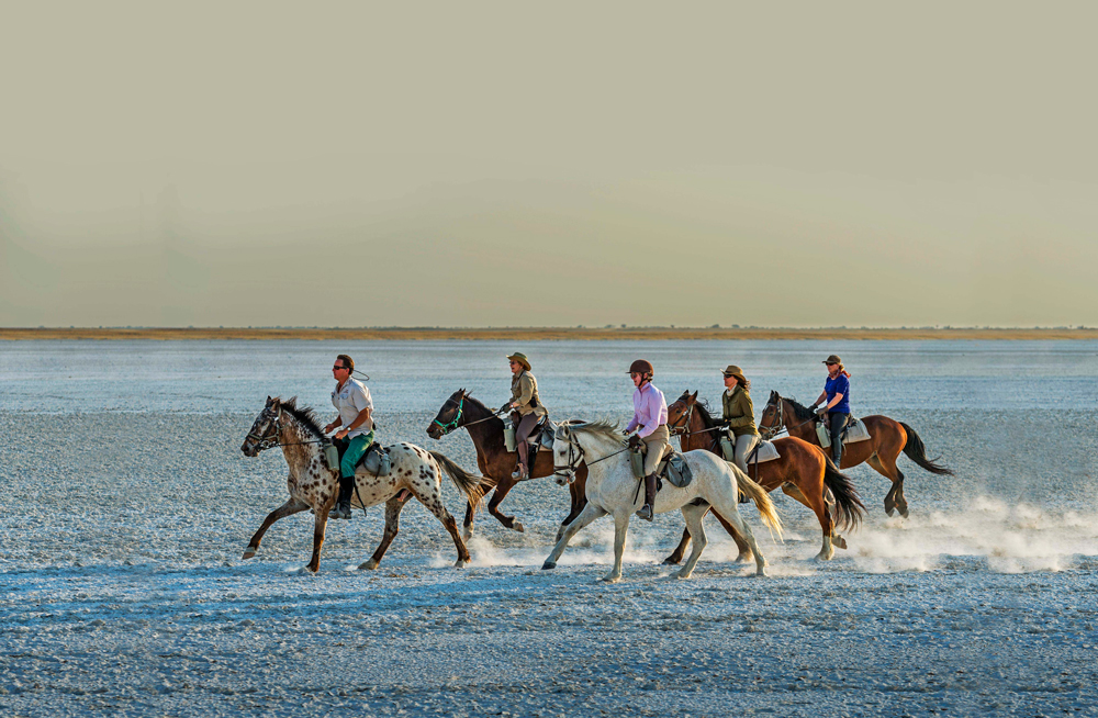 Riding across the magnificent salt pans