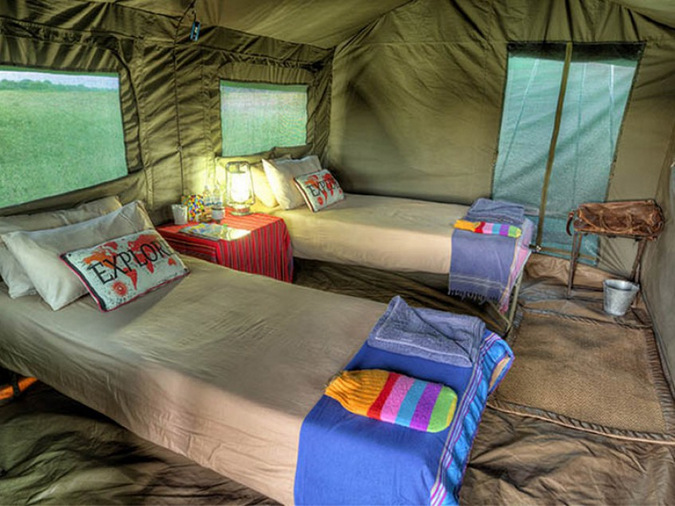 A typical mobile tented camp accommodation