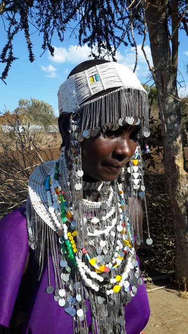 Maasai woman in full traditional dress