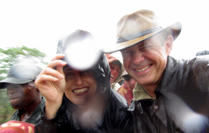 In the rain while on safari in Africa