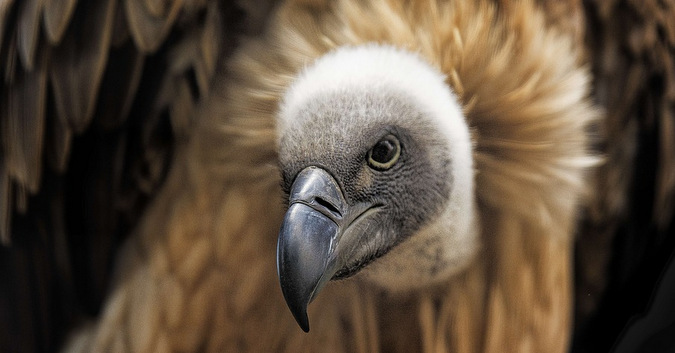 Close up of a vulture's face