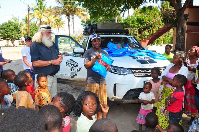 Expedition into north east Africa handing out mosquito nets