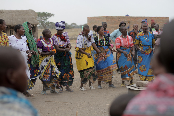 Sukuma woman dancing at a wedding in Tanzania