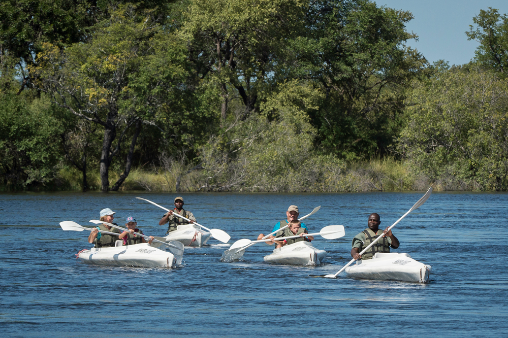 Canoeing down the Zambezi River