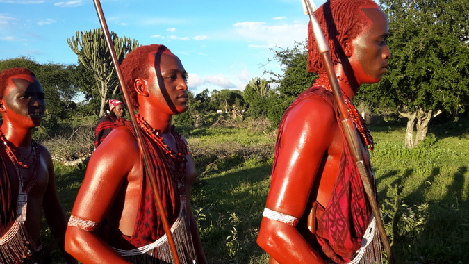 Maasai warriors during a ceremony in Tanzania