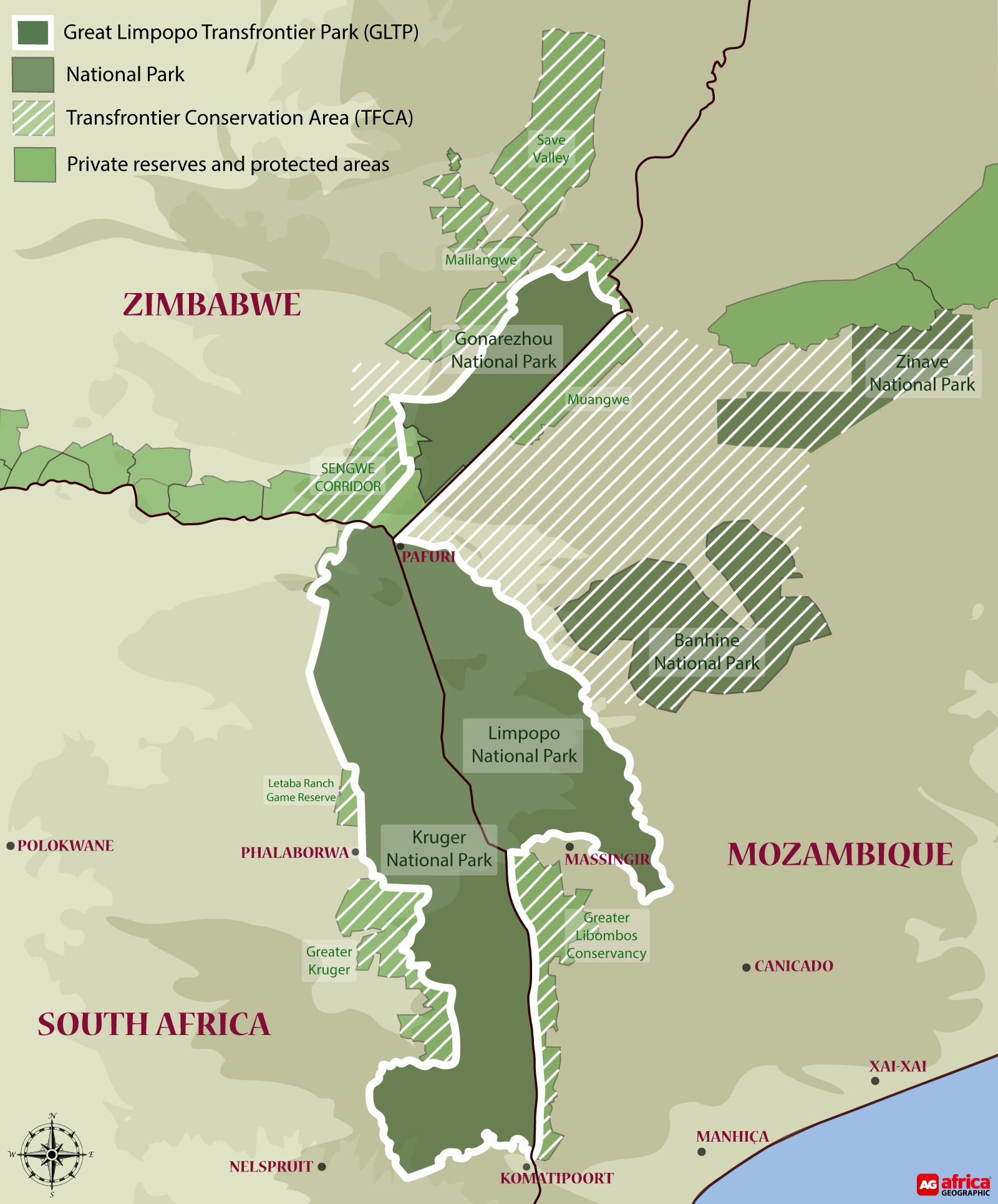 Map of Great Limpopo Transfrontier Park