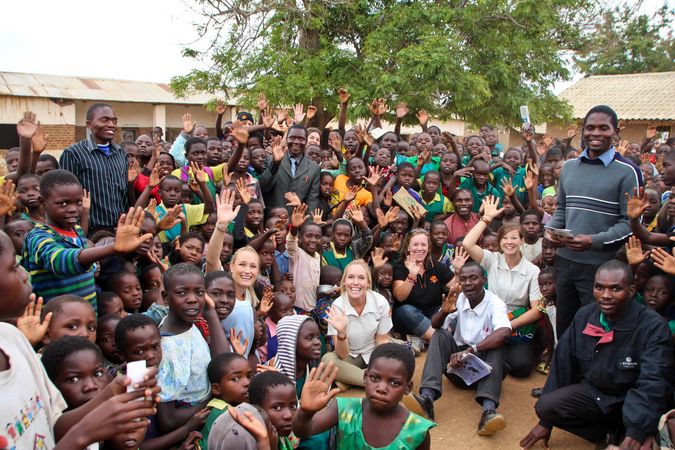 The Elephant Ignite Expedition crew at Linyangwa School in Malawi