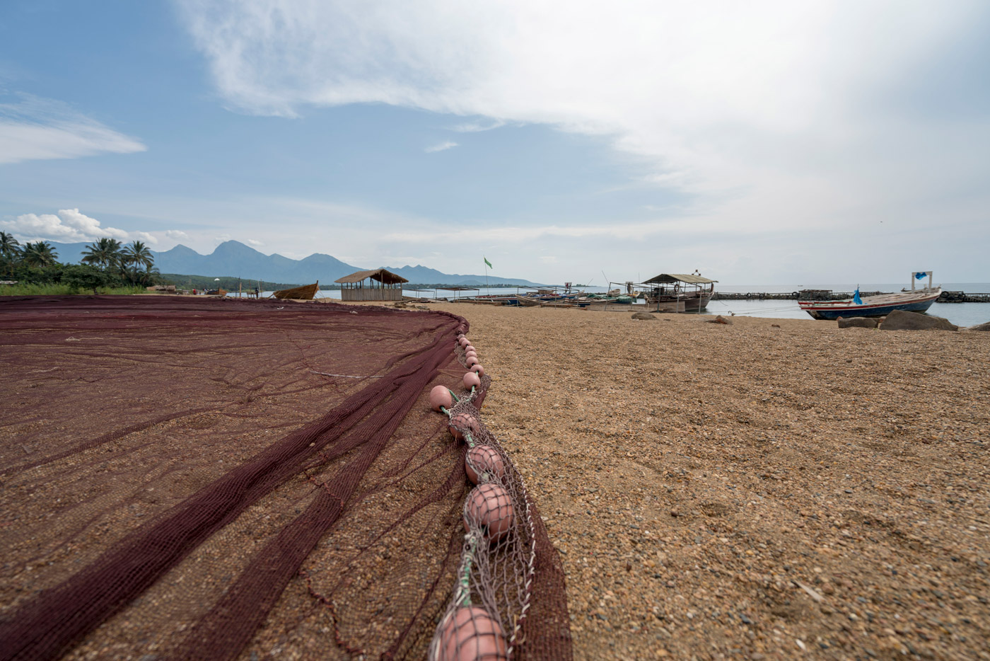 Fishing nets on the shore of Lake Malawi