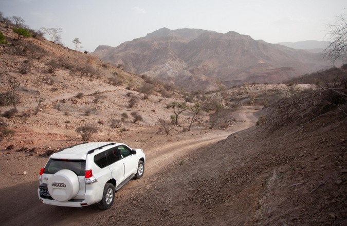 Driving towards the settlement of Bankouale in Djibouti