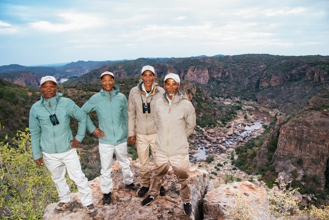 The four trackers at Lanner Gorge in the Kruger National Park 