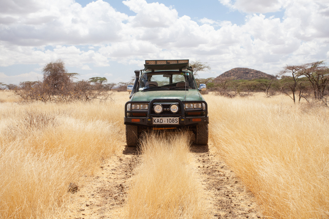 Land Cruiser in Shaba National Reserve in Kenya