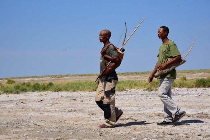 Two Master Trackers in Nyae Nyae Pan in Namibia