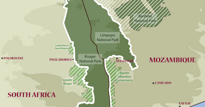 Great Limpopo Transfrontier Park, map