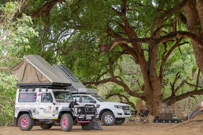 The vehicles at the Tuli campsite in Botswana