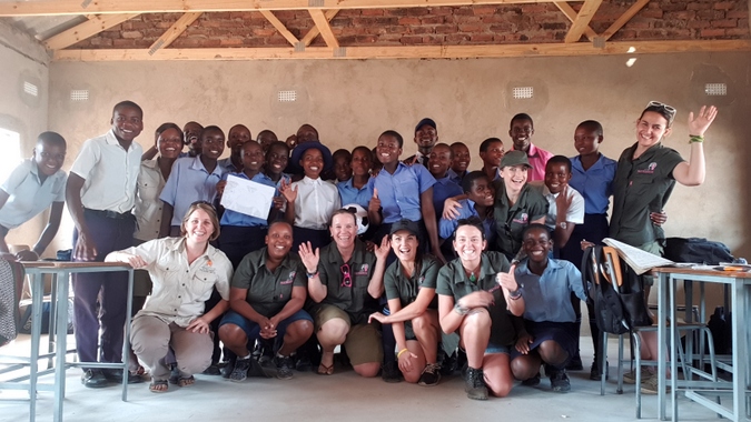 Journeys with Purpose: The Rise of the Matriarch expedition crew at a local school