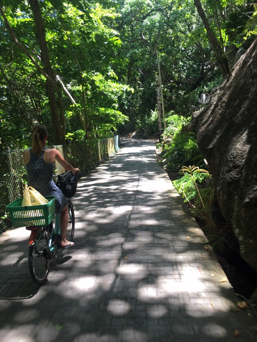 Bicycling through La Digue