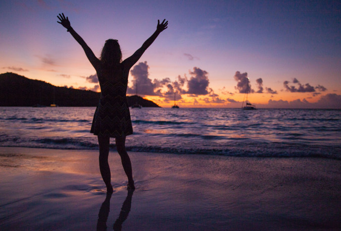 Sunset on Praslin in the Seychelles 