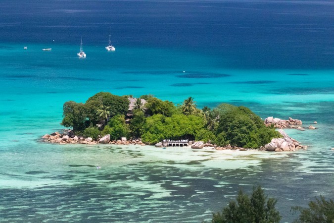 A small island off the coast of Praslin in the Seychelles