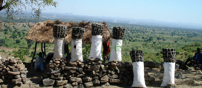 Selling charcoal by the side of the road in Malawi