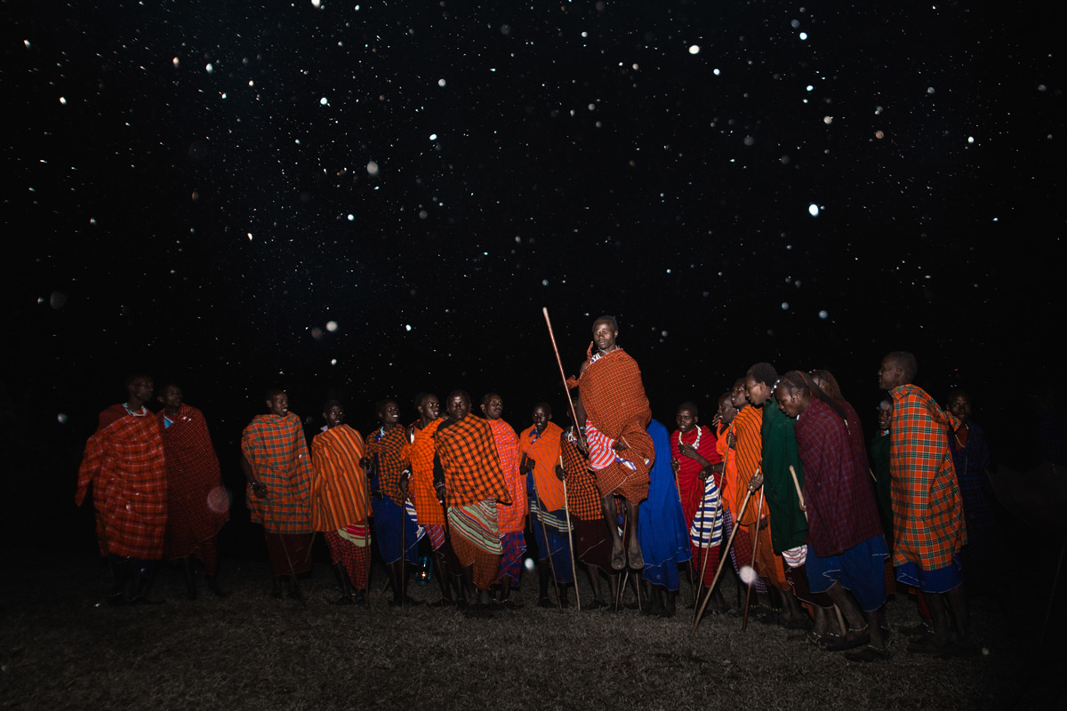 "Reach for the stars" – Masaai warriors performing their traditional dance, Ngorongoro Crater, Tanzania © Caleb Shepard