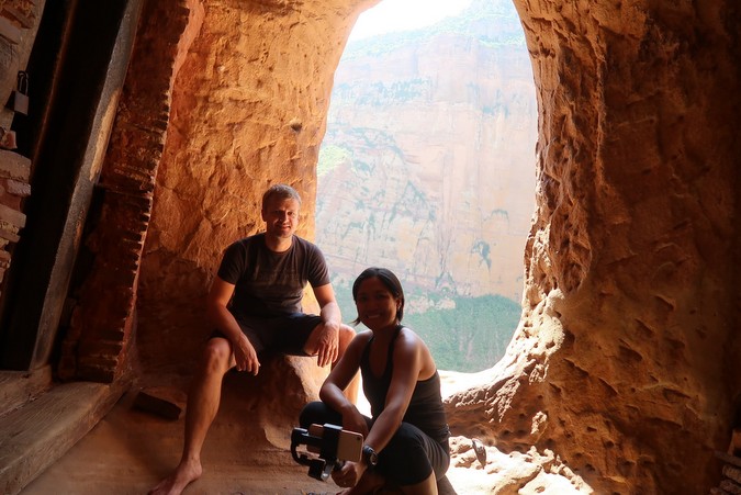 Author and partner inside Abuna Yemata Guh, Tigray region, Ethiopia © Erika Atienza