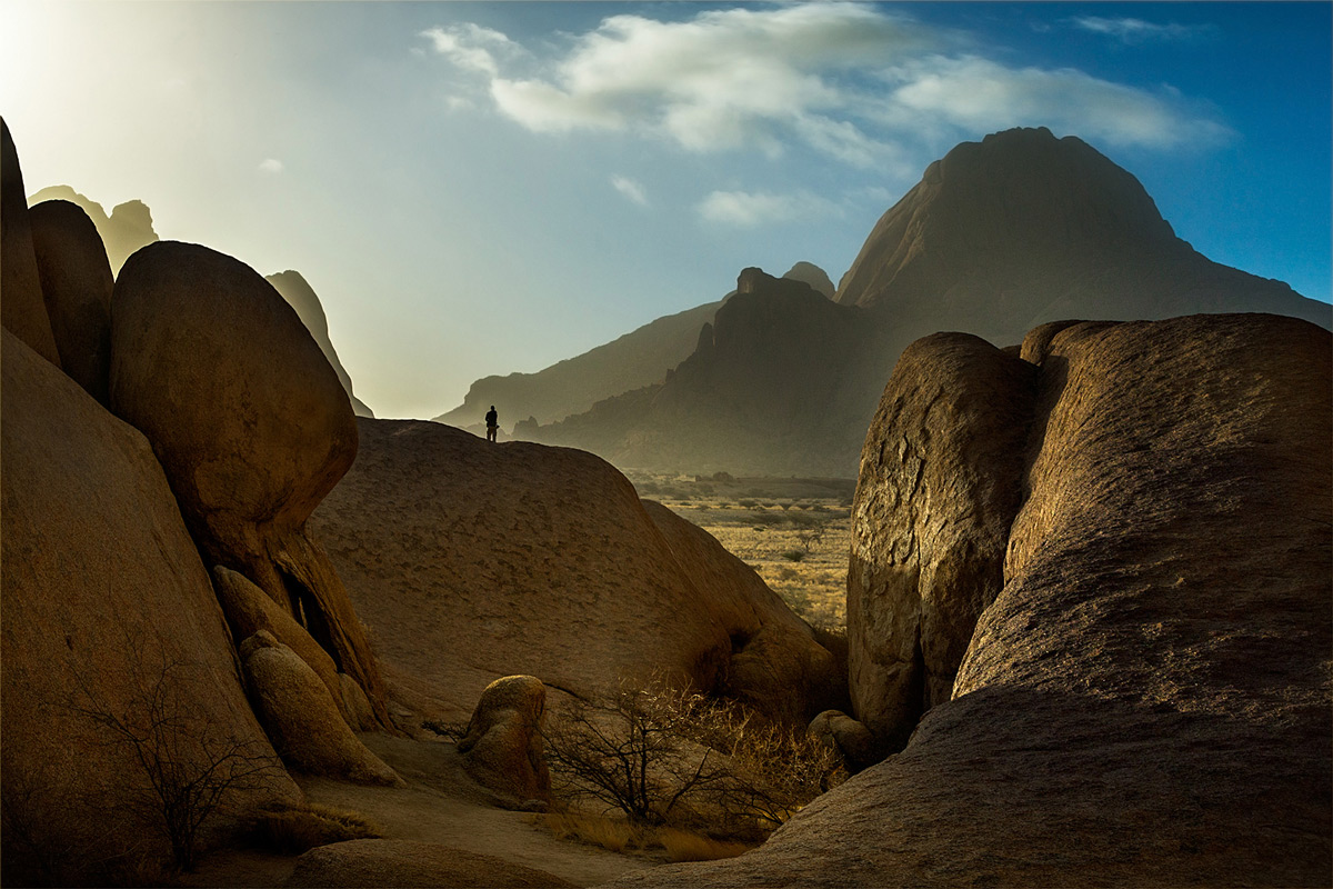 Spitzkoppe after a dust storm in winter, Namib Desert, Namibia © Hesté de Beer