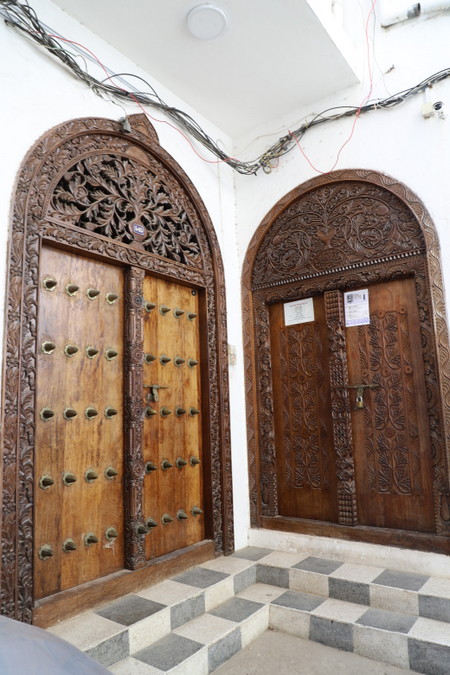 Intricately carved doors in Stone Town, Zanzibar