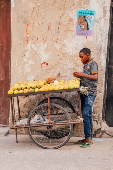 Fruit seller in Stone Town, Zanzibar