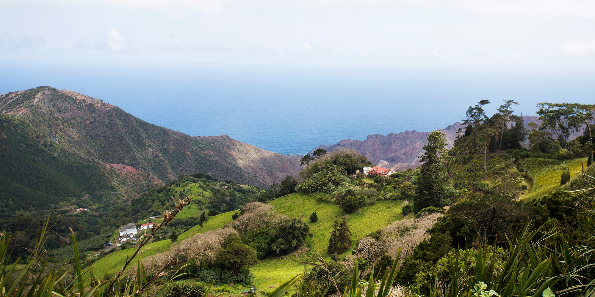 Varied landscape of St. Helena island