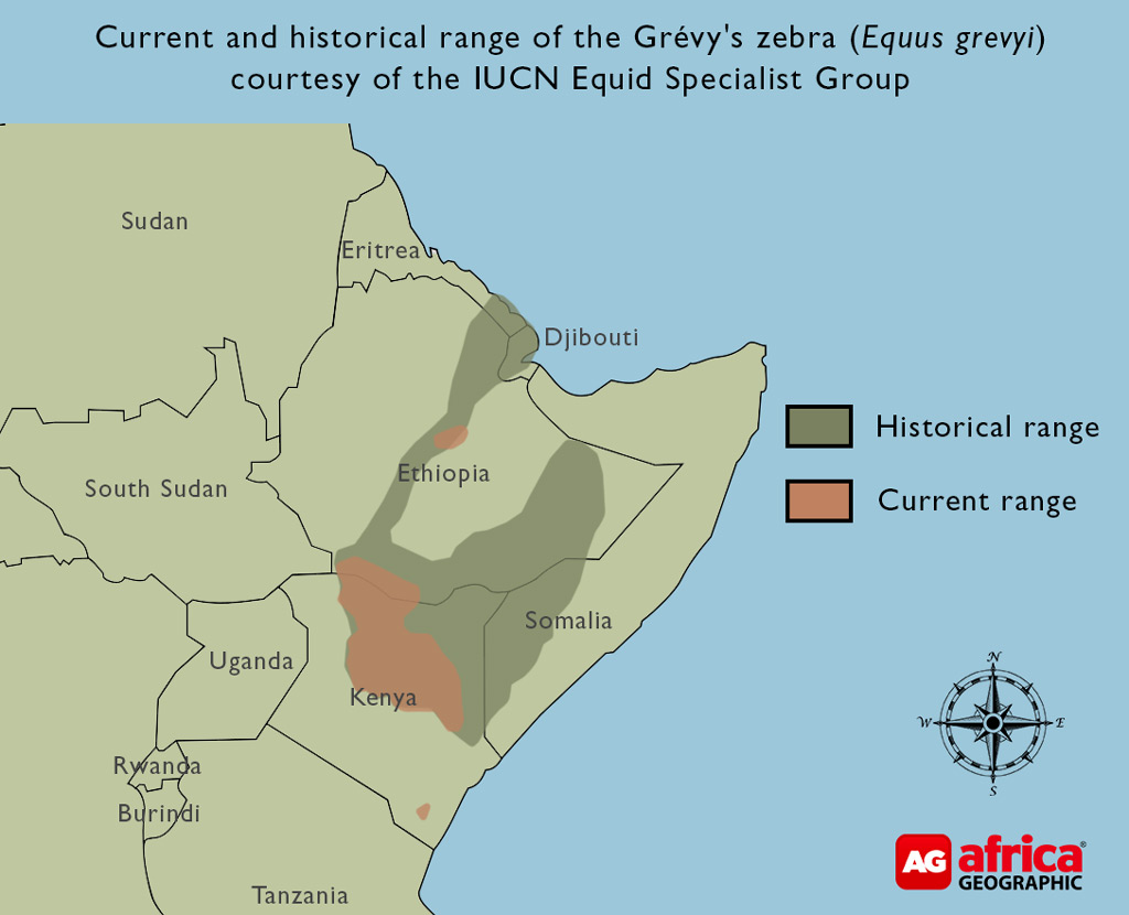 zebras in africa map