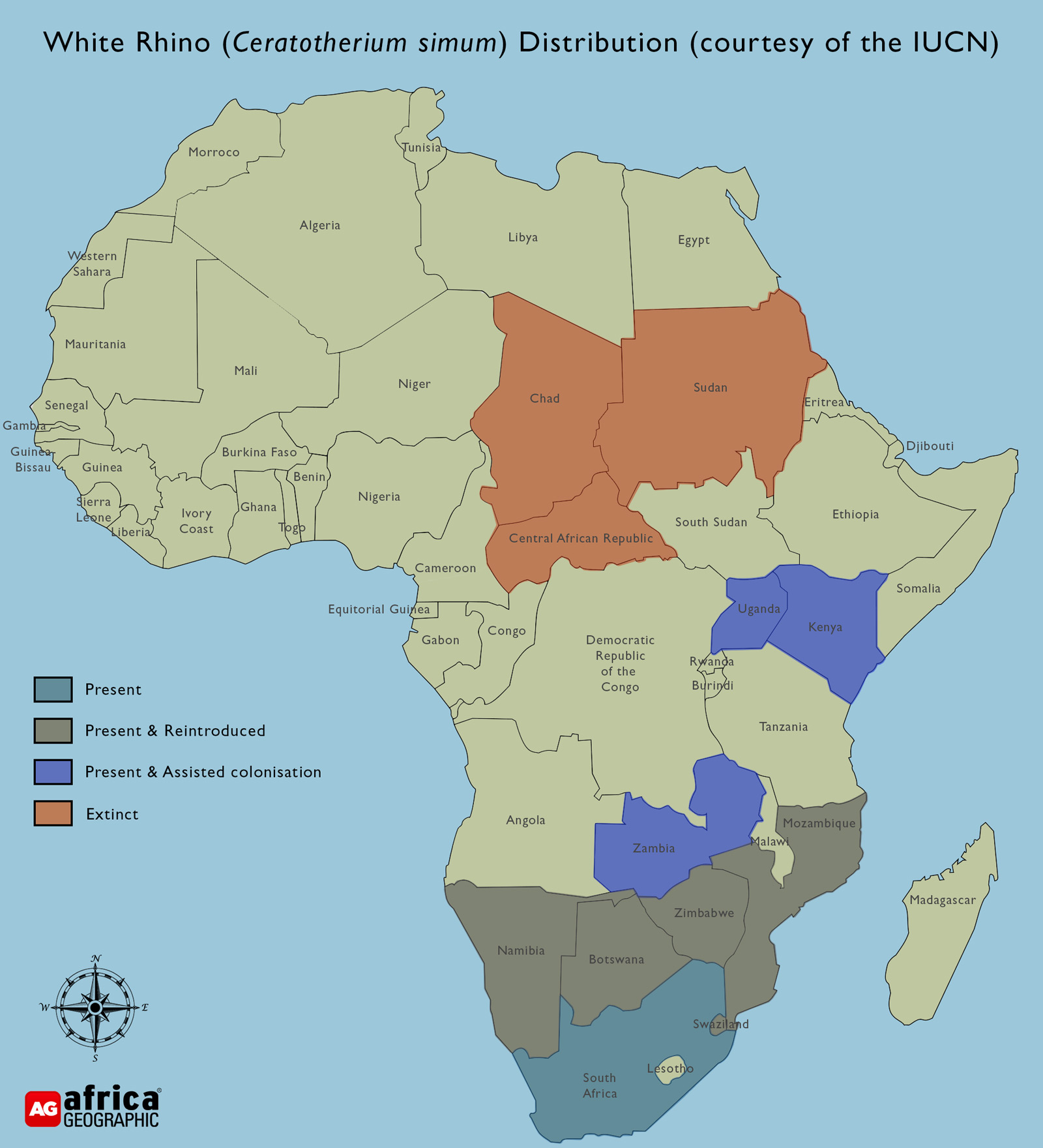 white-rhino-distribution-4 - Africa Geographic