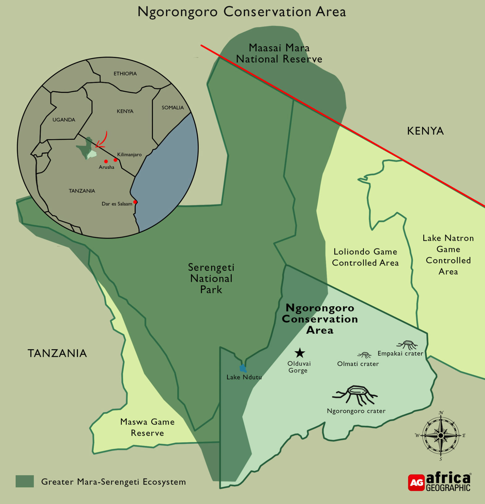 Ngorongoro Conservation Area Map 1 1568x1628 