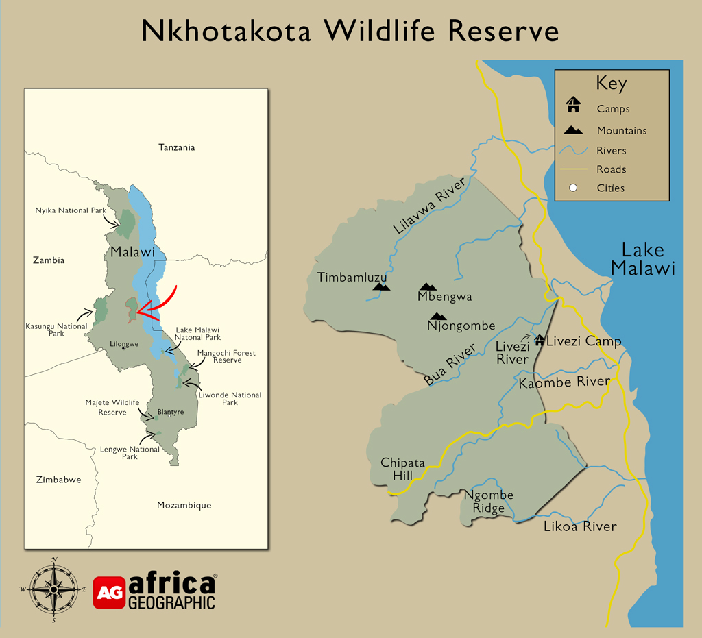 Nkhotakota map for safari