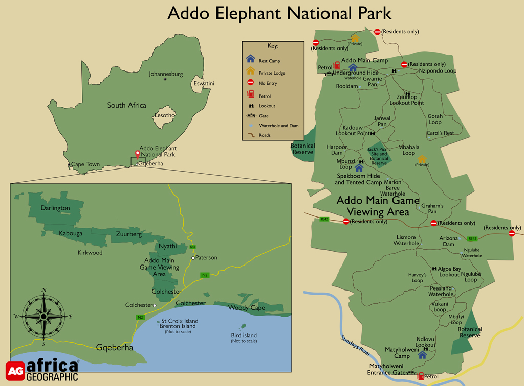 Addo Elephant Park Map Addo Elephant Park Map