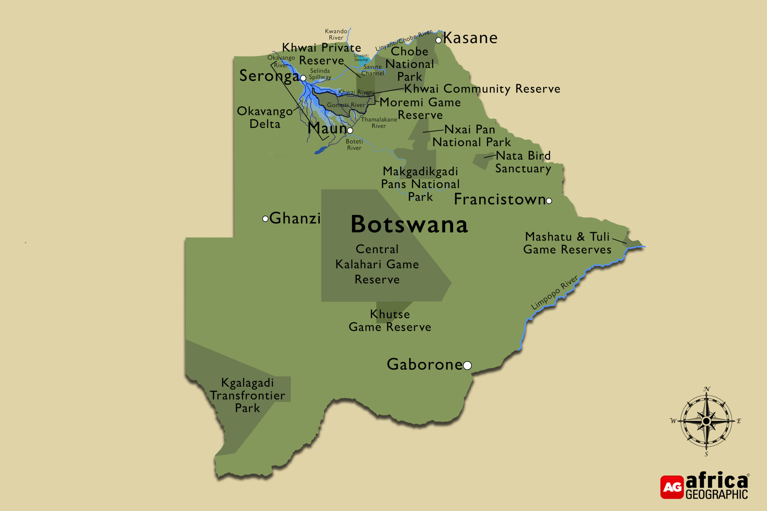 Botswana map